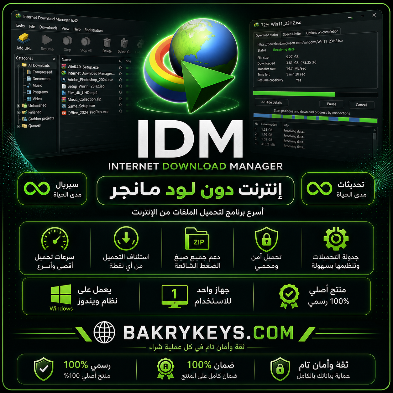 تفعيل idm داونلود مانجر مدي الحياة